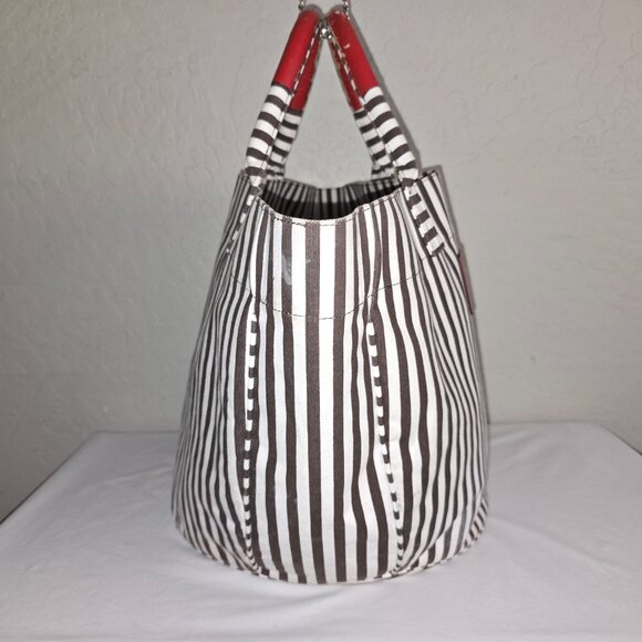 Henri Bendel Extra Large Striped Canvas Tote Bag, Beach Bag AS IS - Picture 9 of 15